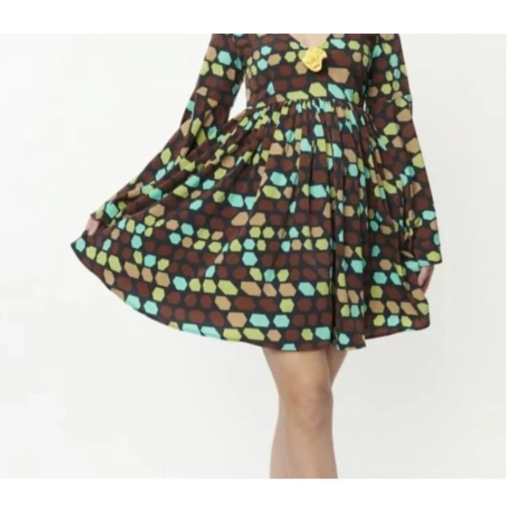 UNIQUE VINTAGE SMAK PARLOUR Geometric Empire Waist Size 1x NWT - Picture 2 of 4